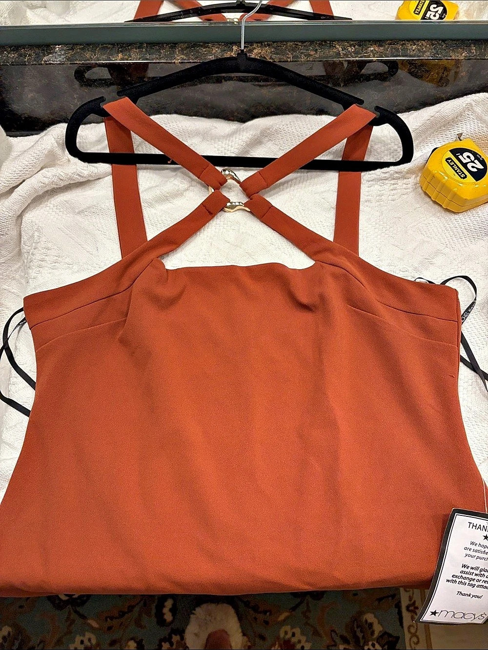XL, Rachel Roy Midi Dress in Brown NWT sexy (rust color)